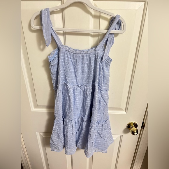 Altar’d State Blue Frilly Tie Straps Lined Mini Dress Small - Picture 5 of 5